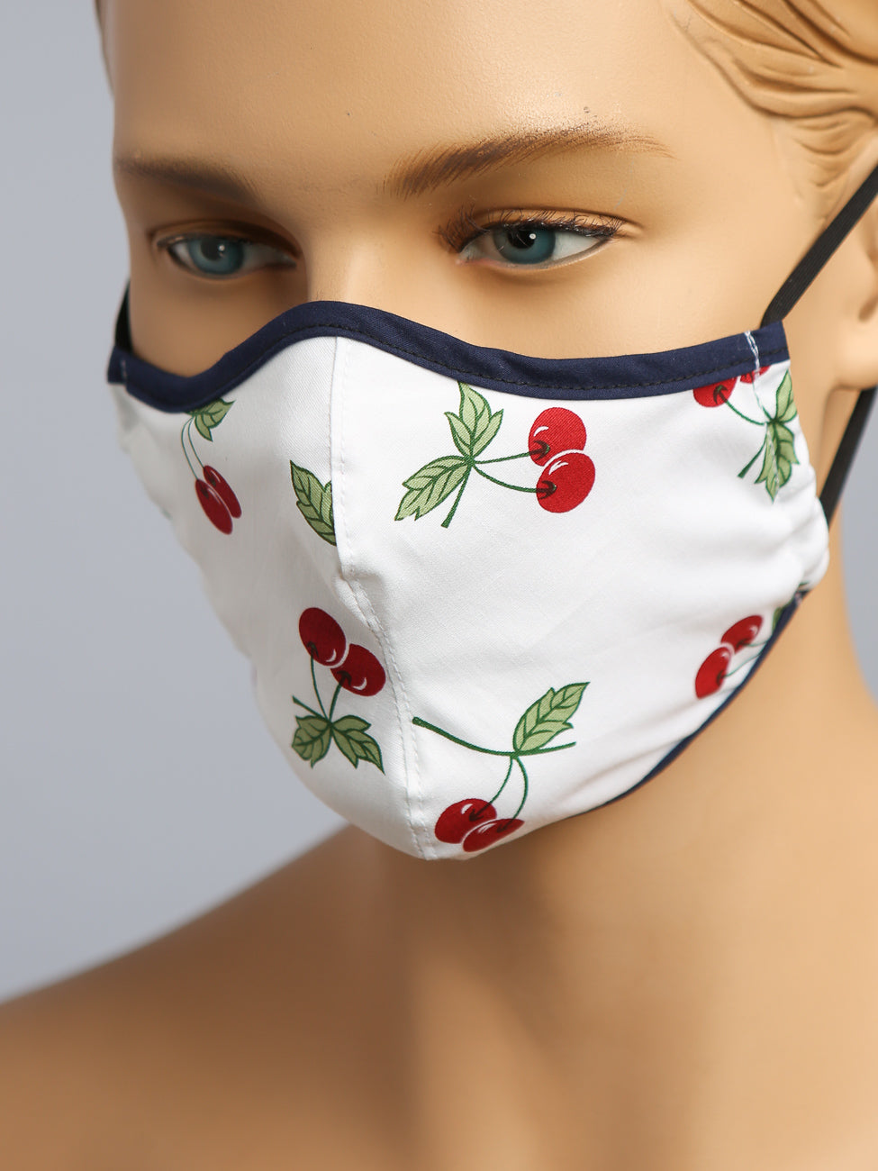 Fitted Mask with Filter Pocket - Cherries