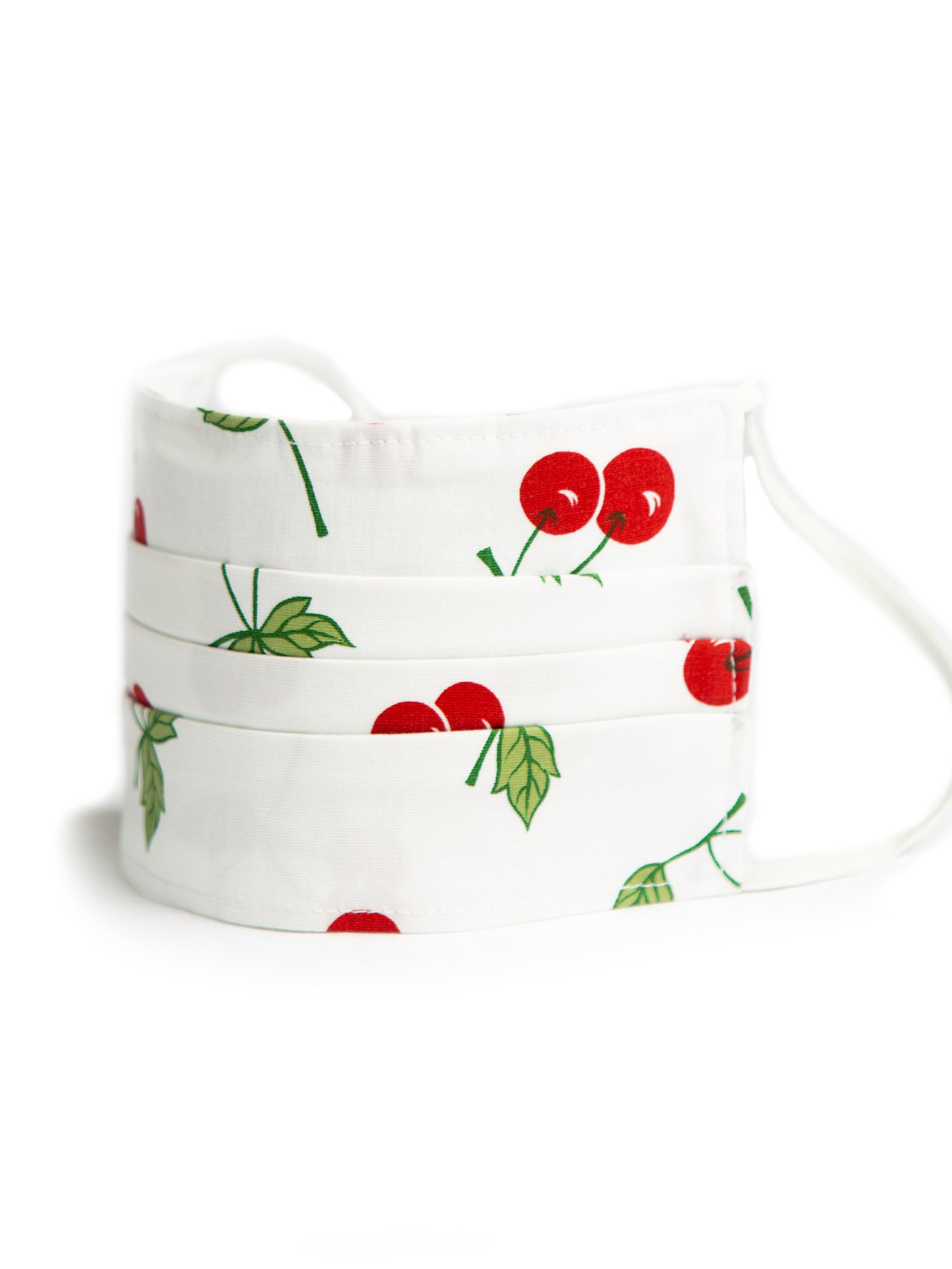 Pleated Face Mask with Cherries