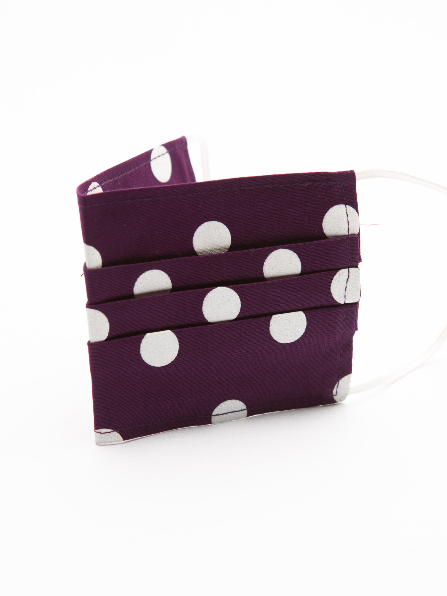 Pleated Face Mask - Purple Polka Dot