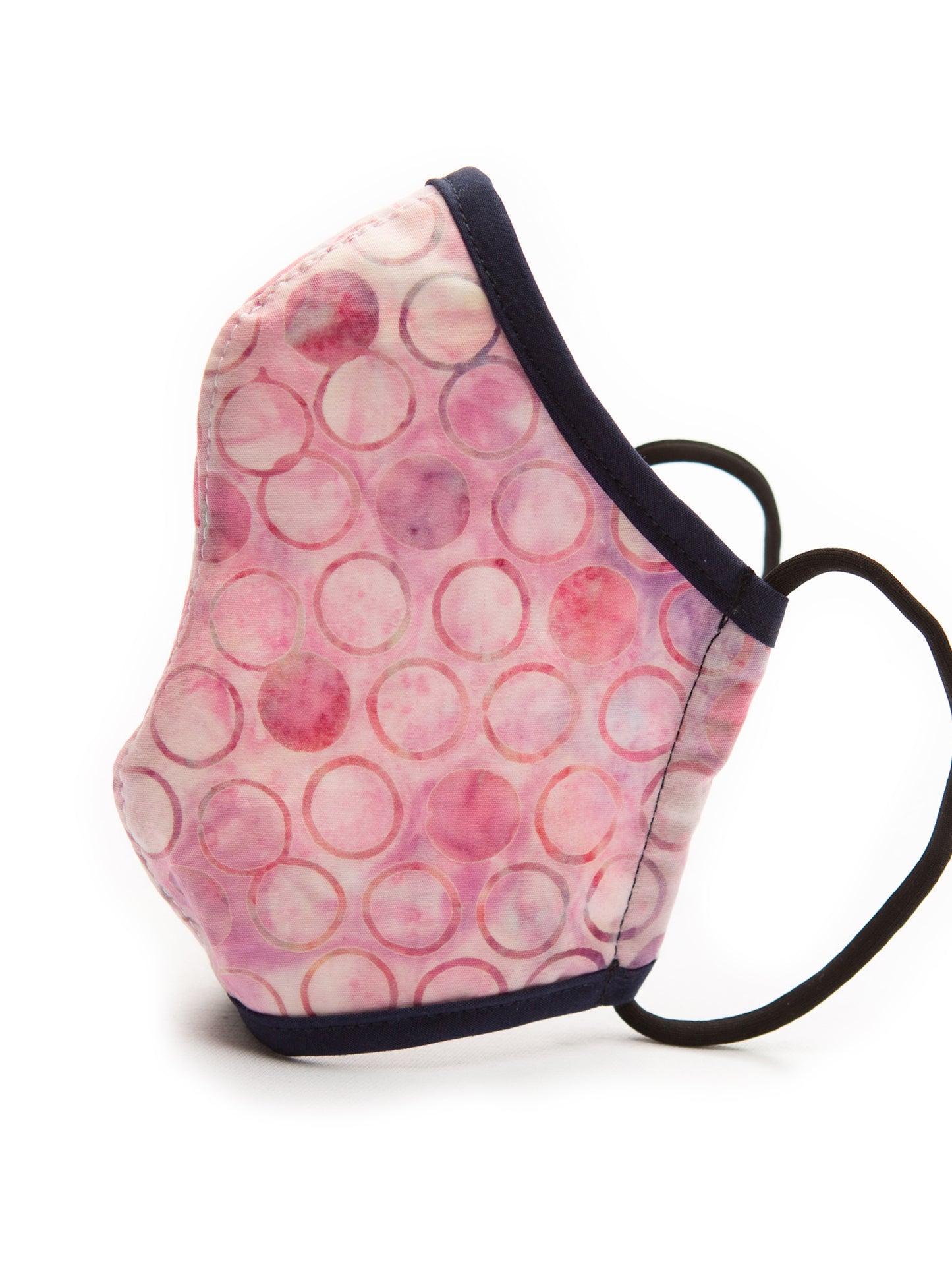 Fitted Batik Face Mask - Pink Circles