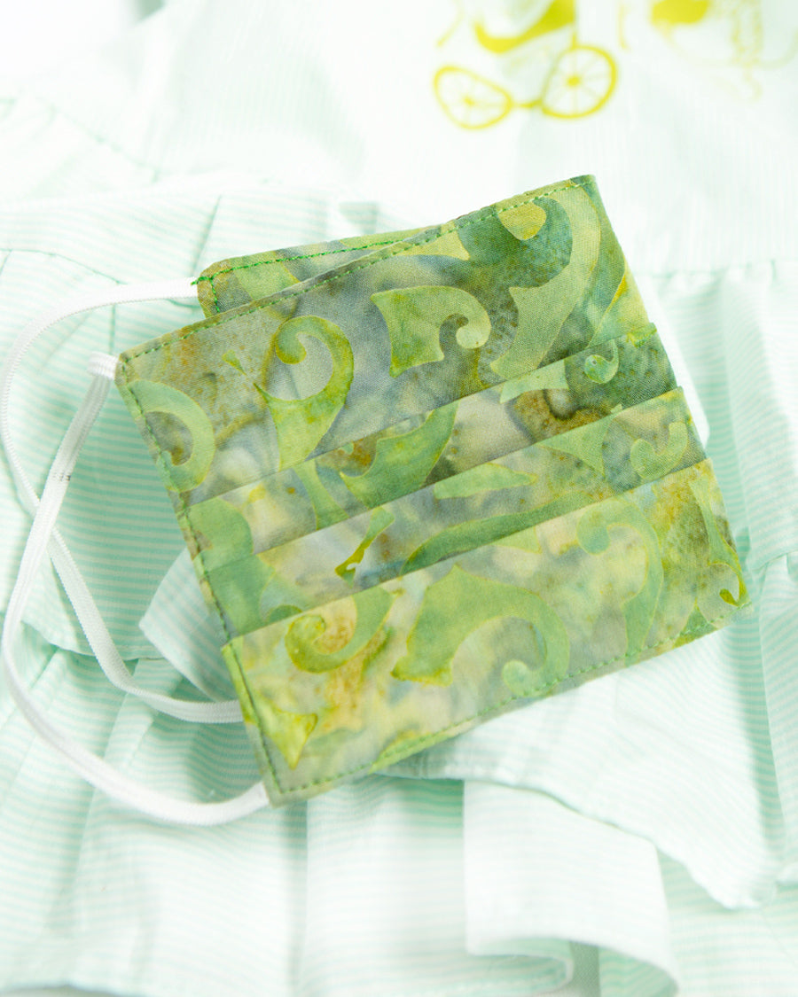 Pleated Mask - Batik Green Fantasy
