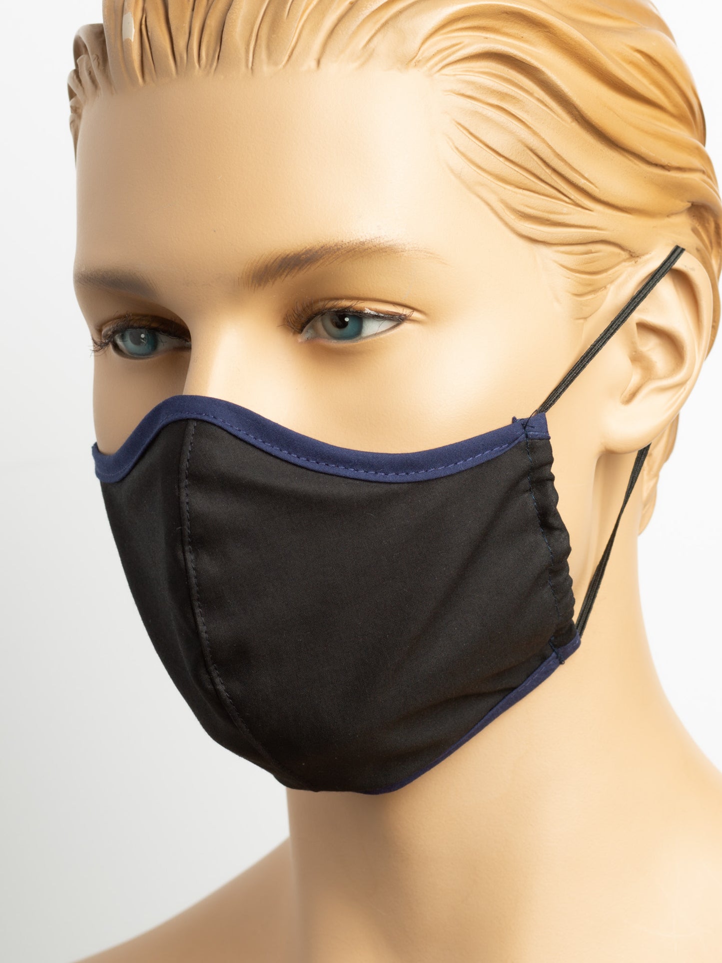 Fitted Mask with Filter Pocket - Solid Black