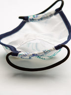 Fitted Face Mask - Embroidered Blue Paisley