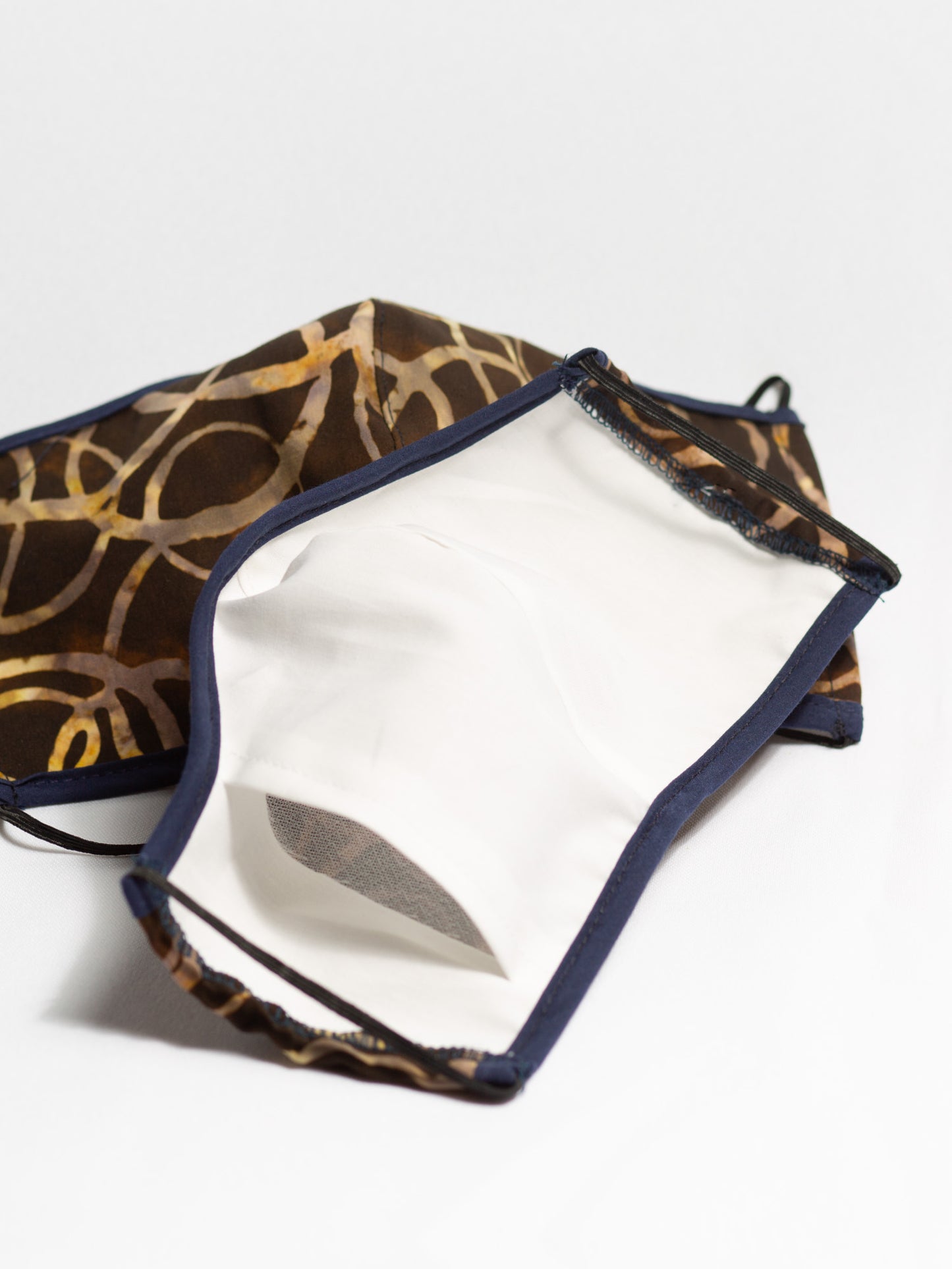 Fitted Mask with Filter Pocket - Batik Bronze