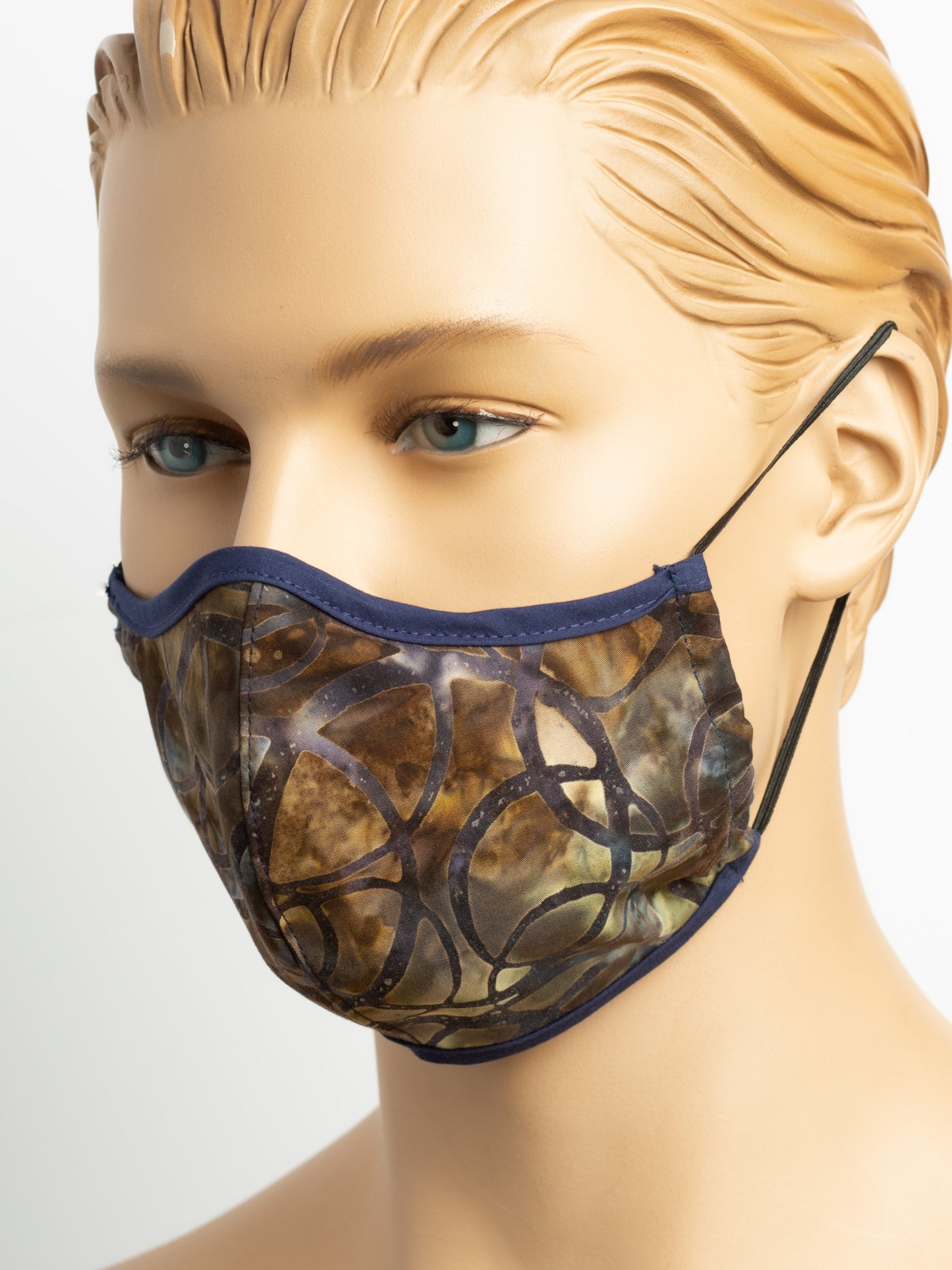 Fitted  Mask with Filter Pocket - Batik Forest