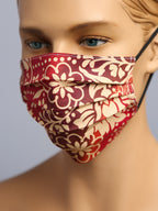 Pleated Mask - Batik Red