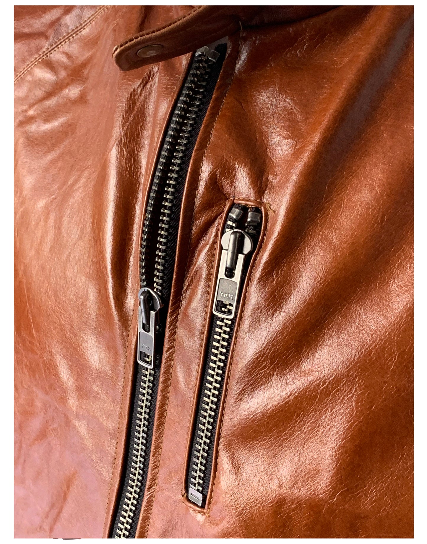 Cowhide Leather Jacket-BRN