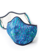 Fitted Mask with Filter Pocket - Batik Aqua