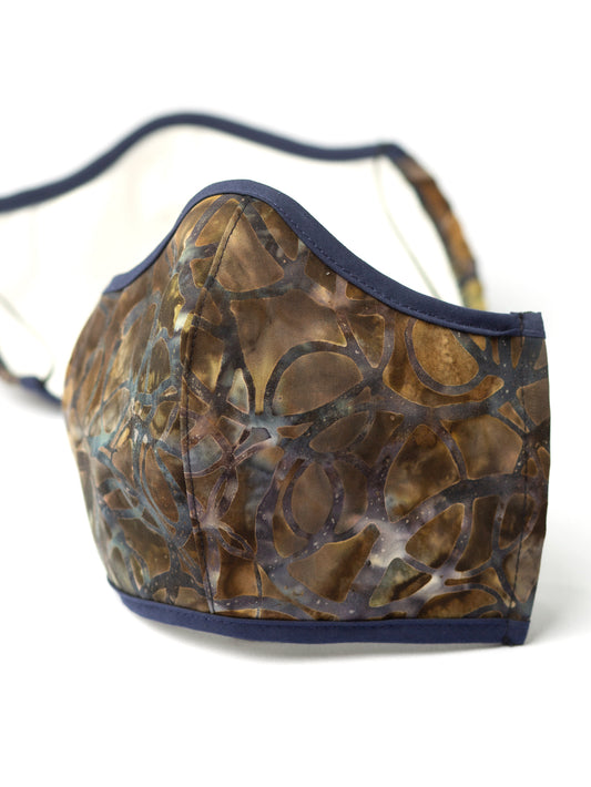 Fitted  Mask with Filter Pocket - Batik Forest