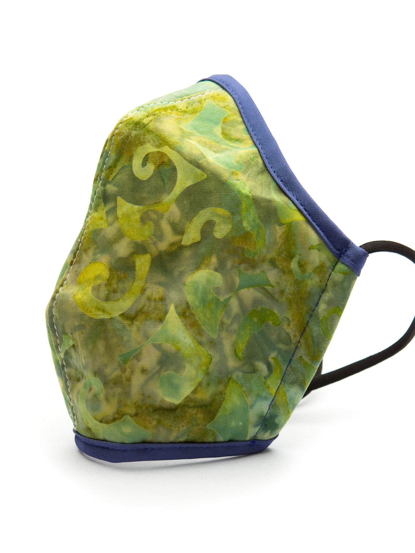 Fitted Face Mask - Batik Green Swirl