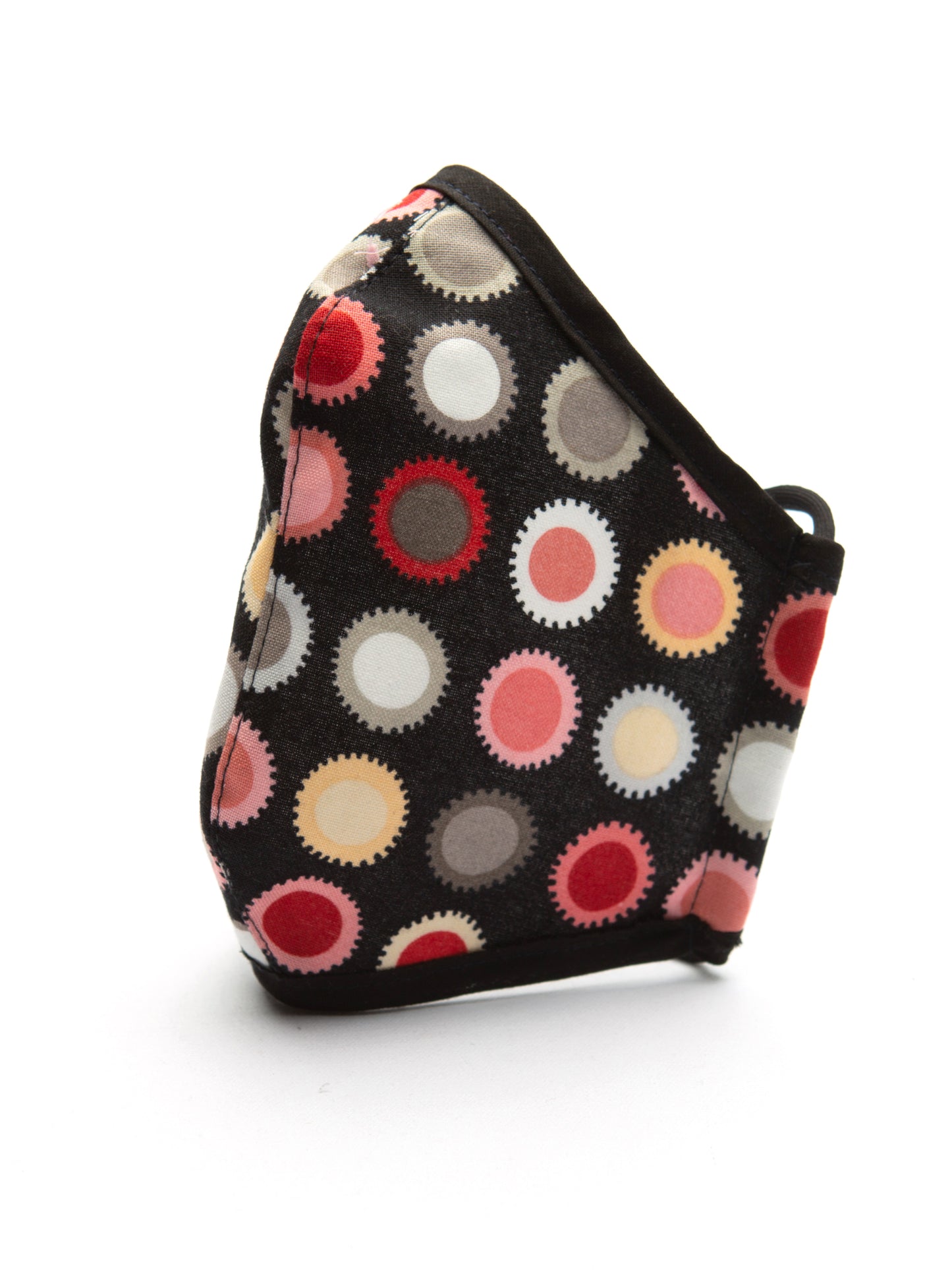Fitted Face Mask - Star Dots Black