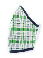 Fitted Mask With Vintage Green Squares