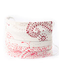 Pleated Mask with Pink Paisley Pattern